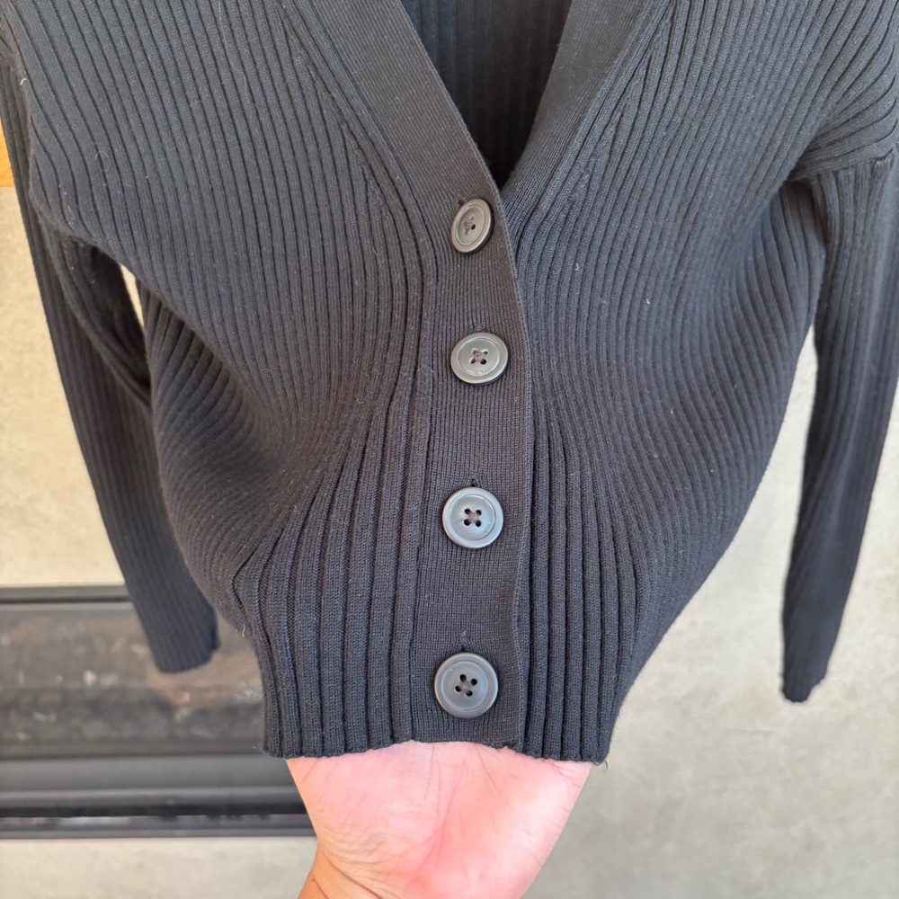 Abercrombie & Fitch Black Ribbed Cardigan - Picture 5 of 6